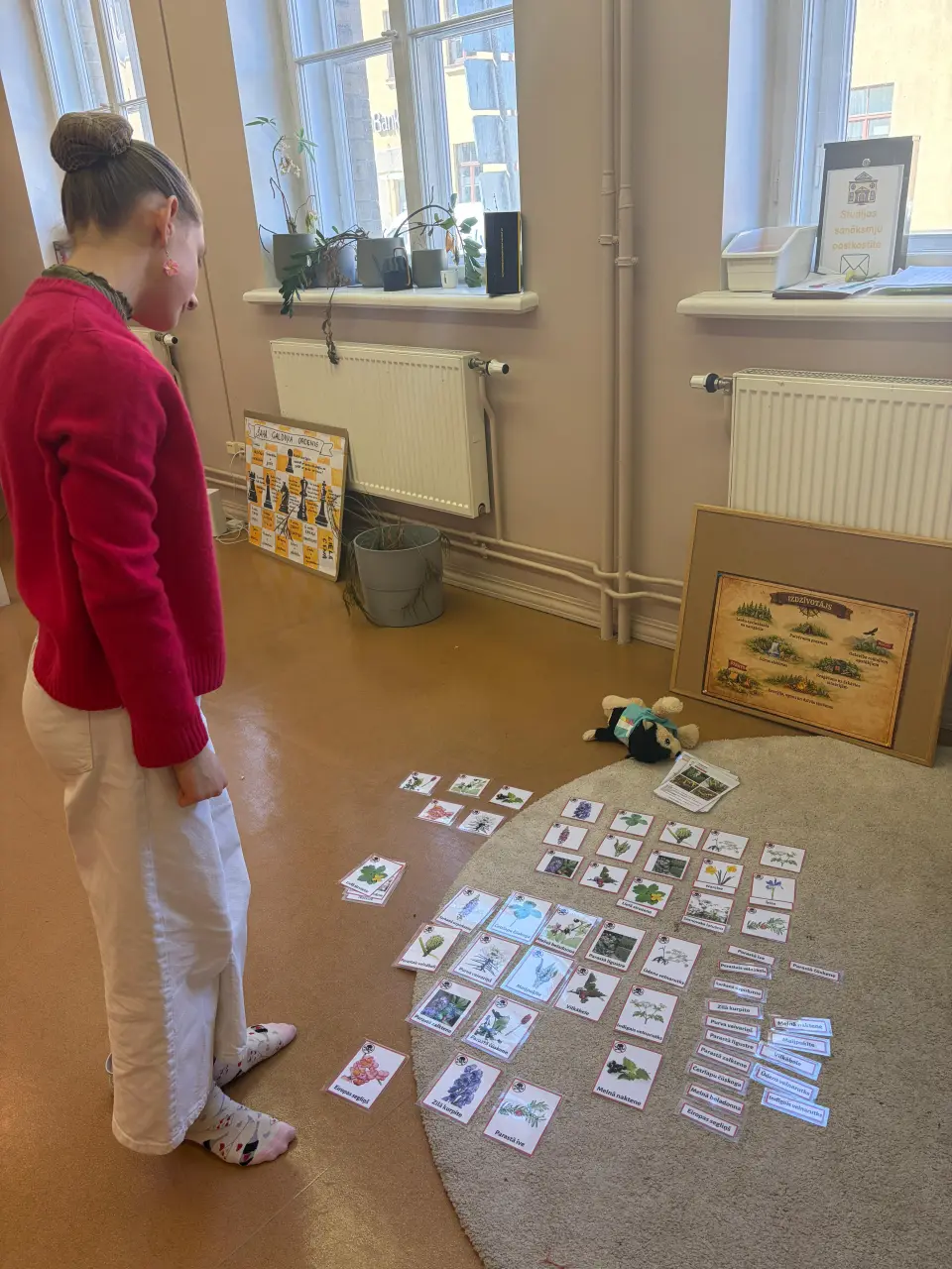 A learner working with studio materials